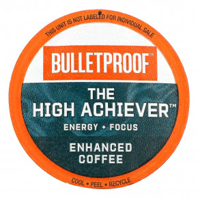 BulletProof, The High Achiever, кофе в капсулах, средней и темной обжарки, 10 капсул по 13 г (0,47 унции) в Москве - eco-herb.ru | фото