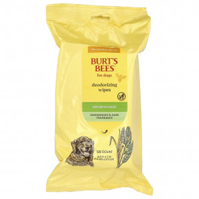 Burt's Bees, дезодорирующие салфетки с гамамелисом, для собак, лемонграсс и шалфей, 100 шт. - подробнее Burt's Bees, дезодорирующие салфетки с гамамелисом, для собак, лемонграсс и шалфей, 100 шт. - описание