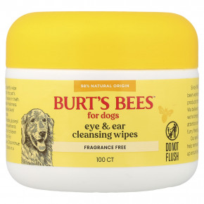 Burt's Bees, салфетки для очищения глаз и ушей, для собак, без отдушки, 100 шт. в Москве - eco-herb.ru | фото