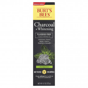 Burt's Bees, зубная паста без фтора, древесный уголь + отбеливающий, перечная мята, 133 г (4,7 унции) (Товар снят с продажи) в Москве - eco-herb.ru | изображение Burt's Bees, зубная паста без фтора, древесный уголь + отбеливающий, перечная мята, 133 г (4,7 унции) (Товар снят с продажи) в Москве - eco-herb.ru | фото
