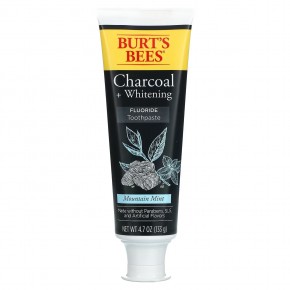 Burt's Bees, Charcoal + Whitening, зубная паста с фтором, горная мята, 133 г (4,7 унции) в Москве - eco-herb.ru | фото