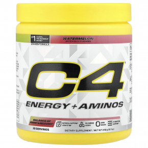 C4 / Cellucor, C4® Energy + Aminos, со вкусом арбуза, 246 г (8,7 унции) - описание | фото