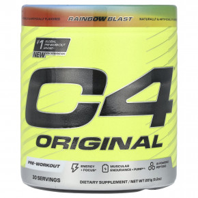 C4 / Cellucor, C4® Original, перед тренировкой, Rainbow Blast, 261 г (9,2 унции) - описание