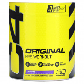 C4 / Cellucor, C4 Original, перед тренировкой, с виноградом, 159 г (5,6 унции) - описание | фото