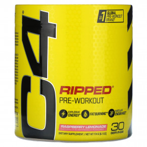 C4 / Cellucor, C4 Ripped, перед тренировкой, малиновый лимонад, 180 г (6,3 унции) - описание