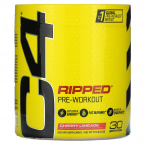 C4 / Cellucor, C4 Ripped, перед тренировкой, вишневй лаймад, 6,34 унц. (180 г) - описание