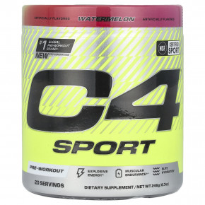 C4 / Cellucor, C4 Sport, перед тренировкой, арбуз, 246 г (8,7 унции) - описание