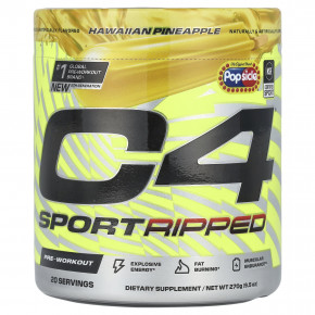 C4 / Cellucor, C4 Sport, Ripped, Pre-Workout, Popsicle®, гавайский ананас, 270 г (9,5 унции) - описание