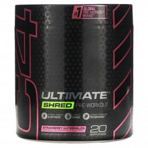 C4 / Cellucor, C4 Ultimate Shred, перед тренировкой, клубника и арбуз, 350 г (12,3 унции) - описание