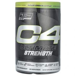 C4 / Cellucor, C4 Ultimate Strength, предтренировочный комплекс, кислое зеленое яблоко, 558 г (1,23 фунта) - описание