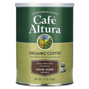 Cafe Altura, Органический кофе, домашняя смесь, молотый, темная обжарка, 340 г (12 унций) - описание