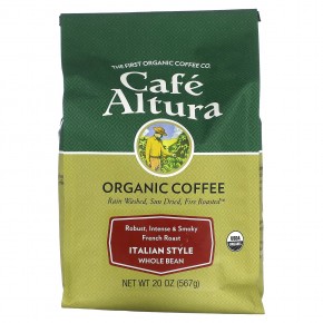 Cafe Altura, органический кофе, итальянский стиль, цельные зерна, французская обжарка, 567 г (20 унций) - описание