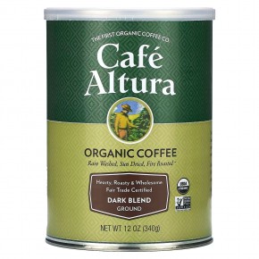 Cafe Altura, Органический кофе, молотый, темная смесь, 340 г (12 унций) - описание