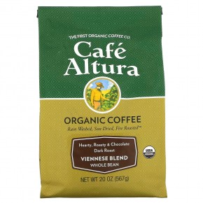 Cafe Altura, органический кофе, венская смесь, темная обжарка, цельные зерна, 567 г (20 унций) - описание