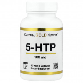 California Gold Nutrition, 5-HTP, 100 мг, 60 растительных капсул в Москве - eco-herb.ru | фото