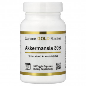 California Gold Nutrition, Akkermansia 30B, аккермансия, 30 вегетарианских капсул (150 мг в 1 капсуле) - описание | фото