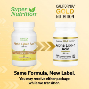 California Gold Nutrition, альфа-липоевая кислота, 600 мг, 60 растительных капсул в Москве - eco-herb.ru | фото