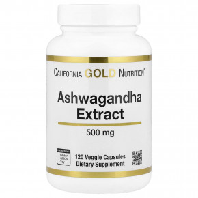 California Gold Nutrition, Ашваганда, 500 мг, 120 растительных капсул в Москве - eco-herb.ru | фото