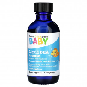California Gold Nutrition, Baby, ДГК для детей, омега-3 кислоты с витамином D3 и ЭПК, 59 мл в Москве - eco-herb.ru | фото