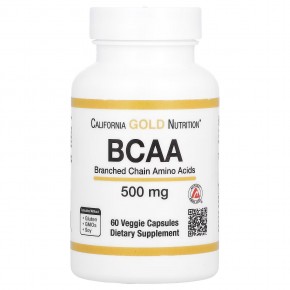 California Gold Nutrition, BCAA, аминокислоты с разветвленной цепью AjiPure®, 500 мг, 60 растительных капсул в Москве - eco-herb.ru | фото