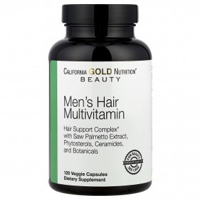 California Gold Nutrition, Beauty, мужские мультивитамины для волос, 120 растительных капсул в Москве - eco-herb.ru | фото
