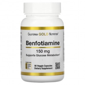California Gold Nutrition, бенфотиамин, 150 мг, 90 растительных капсул - описание