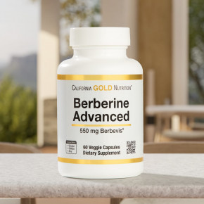 California Gold Nutrition, Berberine Advanced, фитосома Berbevis с фосфолипидным комплексом берберина и подсолнечным лецитином, 550 мг, 60 растительных капсул в Москве - eco-herb.ru | фото
