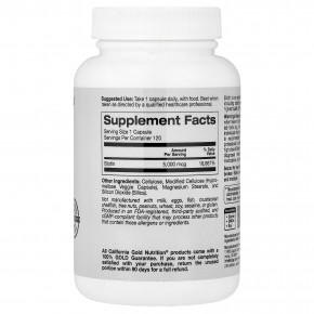 California Gold Nutrition, биотин, 5000 мкг, 120 растительных капсул в Москве - eco-herb.ru | фото