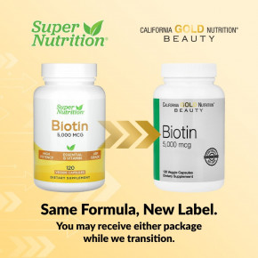 California Gold Nutrition, биотин, 5000 мкг, 120 растительных капсул в Москве - eco-herb.ru | фото