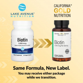 California Gold Nutrition, биотин, 5000 мкг, 30 растительных капсул в Москве - eco-herb.ru | изображение California Gold Nutrition, биотин, 5000 мкг, 30 растительных капсул в Москве - eco-herb.ru | фото