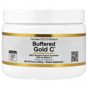 California Gold Nutrition, Buffered Gold C®, некислый витамин C в порошке, аскорбат натрия, 238 г (8,4 унции) в Москве - eco-herb.ru | фото