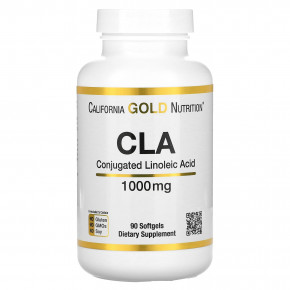 California Gold Nutrition, Clarinol, КЛК, конъюгированная линолевая кислота, 1000 мг, 90 мягких таблеток - описание | фото