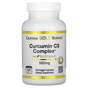 California Gold Nutrition, Curcumin C3 Complex с экстрактом BioPerine, 500 мг, 120 растительных капсул в Москве - eco-herb.ru | фото