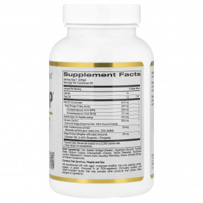 California Gold Nutrition, CurcuminUP™ с комплексом куркумина и омега-3, маслом из семян чёрного тмина, босвеллией и имбирём, 90 капсул из рыбьего желатина в Москве - eco-herb.ru | фото