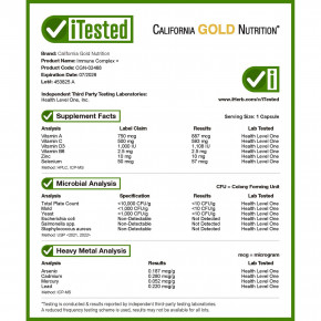 California Gold Nutrition, Defender 7, добавка с витаминами A, C, D3 и B6, цинком, селеном и бета-глюканом, 60 растительных капсул в Москве - eco-herb.ru | фото