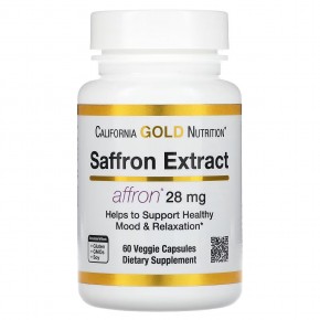 California Gold Nutrition, экстракт шафрана, с экстрактом Affron, 28 мг, 60 растительных капсул в Москве - eco-herb.ru | фото