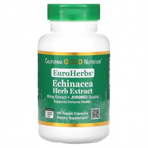 California Gold Nutrition, EuroHerbs, экстракт эхинацеи, качество Euromed, 80 мг, 180 растительных капсул в Москве - eco-herb.ru | фото