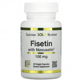 California Gold Nutrition, Fisetin with Novusetin, физетин, 100 мг, 30 растительных капсул - описание | фото