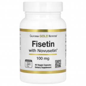 California Gold Nutrition, Fisetin with Novusetin, физетин, 100 мг, 90 растительных капсул - описание | фото