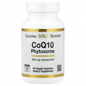 California Gold Nutrition, фитосомы коэнзима Q10, 300 мг, 60 растительных капсул - описание | фото