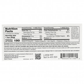 California Gold Nutrition, Foods, батончики с арахисом и кусочками тёмного шоколада, с миндалём сухого обжаривания, клетчаткой из корня цикория, гороховыми чипсами и мёдом, 12 батончиков по 40 г (1,4 унции) в Москве - eco-herb.ru | фото