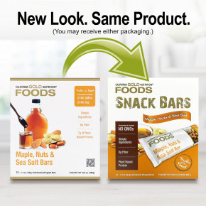 California Gold Nutrition, Foods, батончики с кленовым сиропом и морской солью, 12 шт. по 40 г (1,4 унции) в Москве - eco-herb.ru | фото