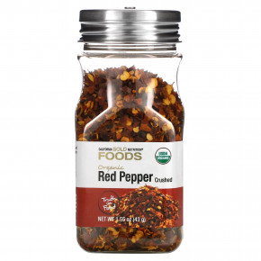 California Gold Nutrition, Foods, Organic Crushed Red Pepper, 1.55 oz (43 g) - описание