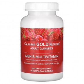 California Gold Nutrition, жевательные мультивитамины для мужчин, ягодно-фруктовый вкус, 90 жевательных таблеток в Москве - eco-herb.ru | фото