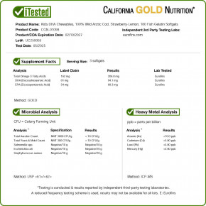 California Gold Nutrition, жевательные таблетки с ДГК для детей из 100% дикой арктической трески, клубника и лимон, 180 капсул из рыбьего желатина в Москве - eco-herb.ru | фото