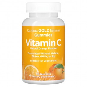 California Gold Nutrition, жевательные таблетки с витамином C, натуральный апельсиновый вкус, без желатина, 90 жевательных таблеток в Москве - eco-herb.ru | фото