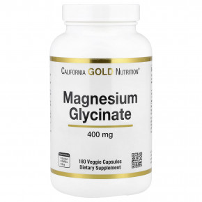 California Gold Nutrition, глицинат магния, 180 растительных капсул (133 мг в 1 капсуле) в Москве - eco-herb.ru | фото