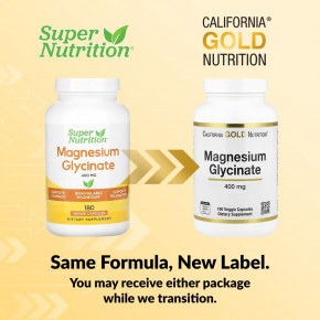 California Gold Nutrition, глицинат магния, 180 растительных капсул (133 мг в 1 капсуле) в Москве - eco-herb.ru | фото