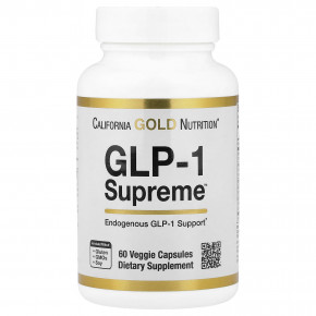 California Gold Nutrition, GLP-1 Supreme™, добавка с аккермансией, берберином, кверцетином и куркумином, 60 растительных капсул - описание | фото