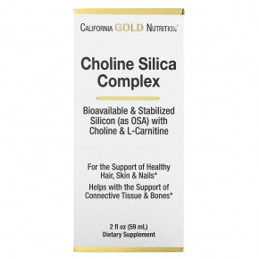 California Gold Nutrition, холиновый и кремниевый комплекс, биологически доступный коллаген для поддержки волос, кожи и ногтей, 60 мл (2 жидк. унции) - описание